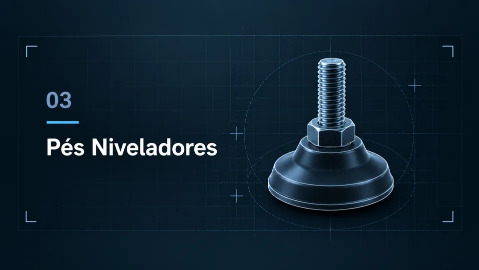 Arte ilustrativa da linha Pés Niveladores